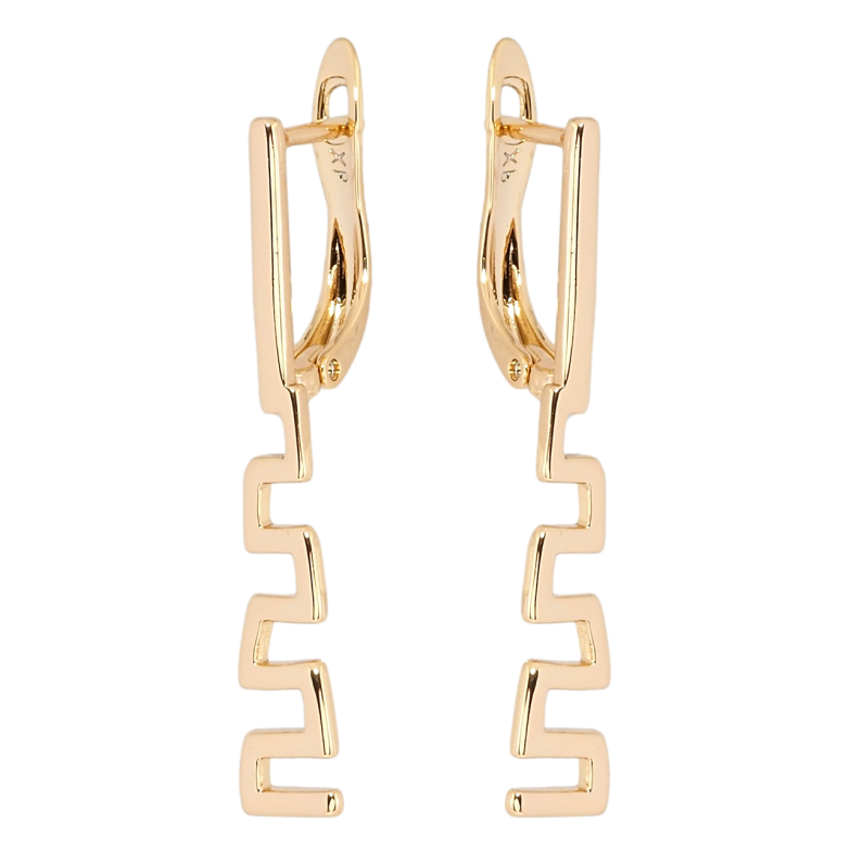 Сережки Xuping Позолота 18K англійський замок Зигзаг фото №8 Сережки Xuping Позолота 18K англійський замок Зигзаг фото №8