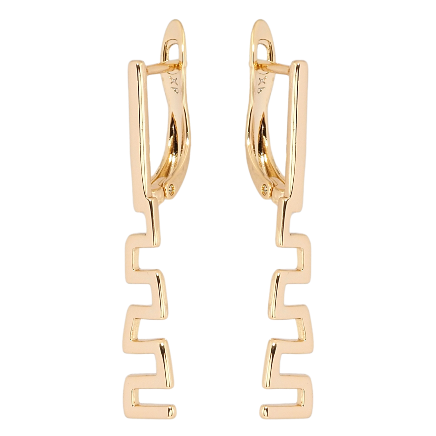 Сережки Xuping Позолота 18K англійський замок Зигзаг фото №1 Сережки Xuping Позолота 18K англійський замок Зигзаг фото №1
