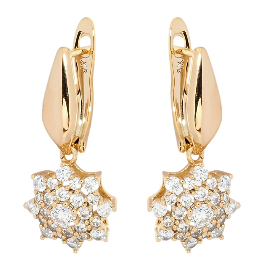 Серьги Xuping Позолота 18K английский замок Подвески звезды инкрустация цирконием фото №1 Серьги Xuping Позолота 18K английский замок Подвески звезды инкрустация цирконием фото №1
