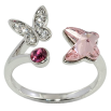 Кольцо Xuping цвет Родий с кристаллами Swarovski "Бабочки с кристаллом Rose и Fuchsia " свободный размер фото №2 Кольцо Xuping цвет Родий с кристаллами Swarovski "Бабочки с кристаллом Rose и Fuchsia " свободный размер фото №2