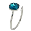 Каблучка Xuping колір Родій з кр-ми Swarovski "Кристал Blue Zircon" фото №3