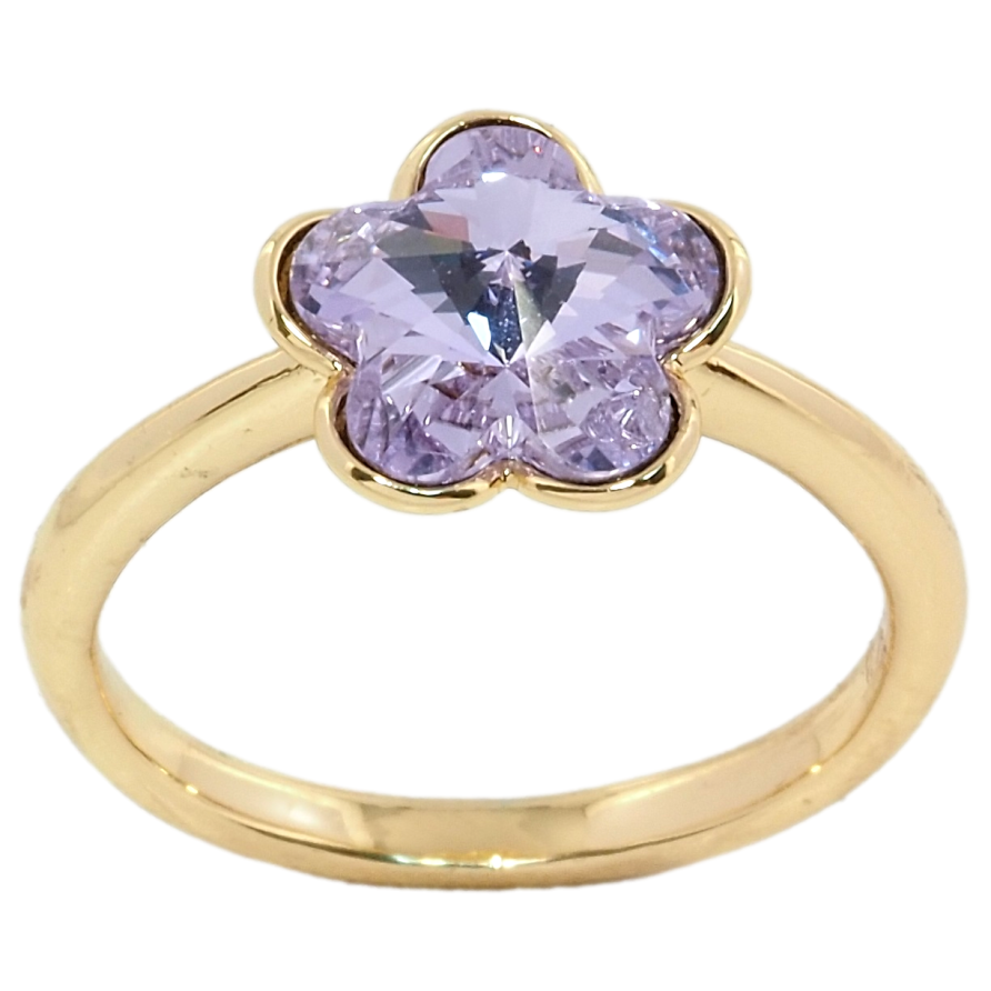 Кольцо Xuping цвет 18K с кристаллами Swarovski Сиреневый Цветок фото №1 Кольцо Xuping цвет 18K с кристаллами Swarovski Сиреневый Цветок фото №1