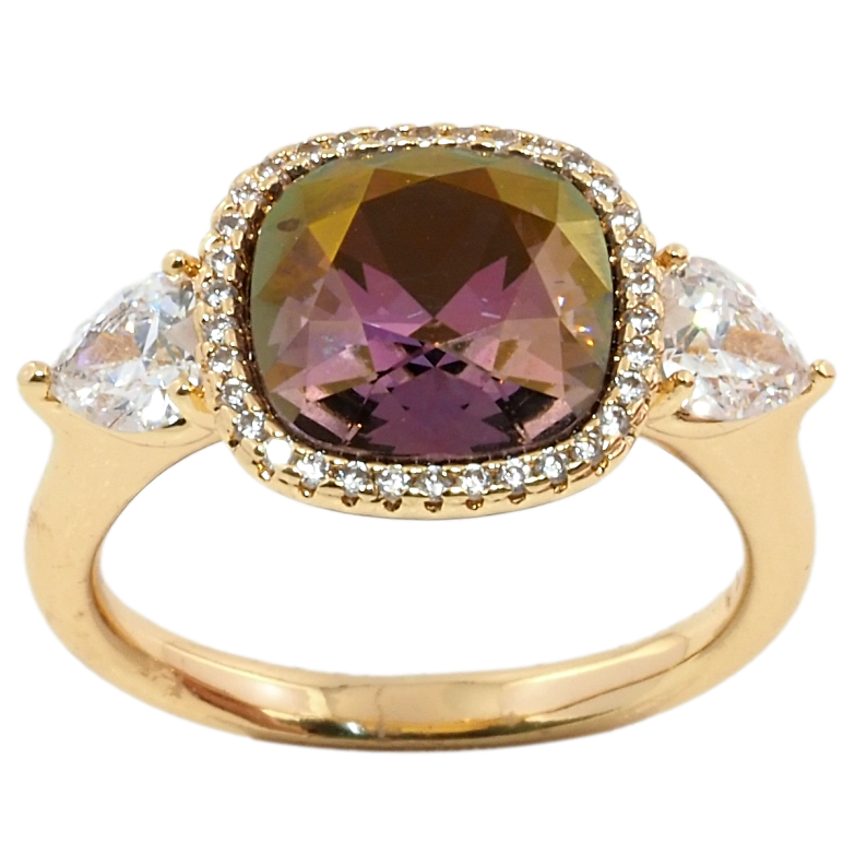 Каблучка Xuping колір 18K із кристалами Swarovski Вставка Кристал Огранювання Cushion Cut фото №2