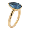 Каблучка Xuping колір 18K з кристалами Swarovski Кристал крапля Montana 15х11мм; фото №2 Каблучка Xuping колір 18K з кристалами Swarovski Кристал крапля Montana 15х11мм; фото №2