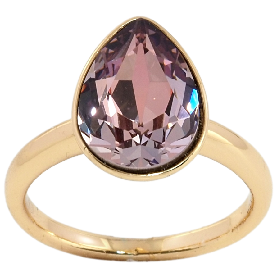 Кольцо Xuping цвет 18K с кристаллами Swarovski Кристалл капля Amethyst 15х11мм; фото №1 Кольцо Xuping цвет 18K с кристаллами Swarovski Кристалл капля Amethyst 15х11мм; фото №1