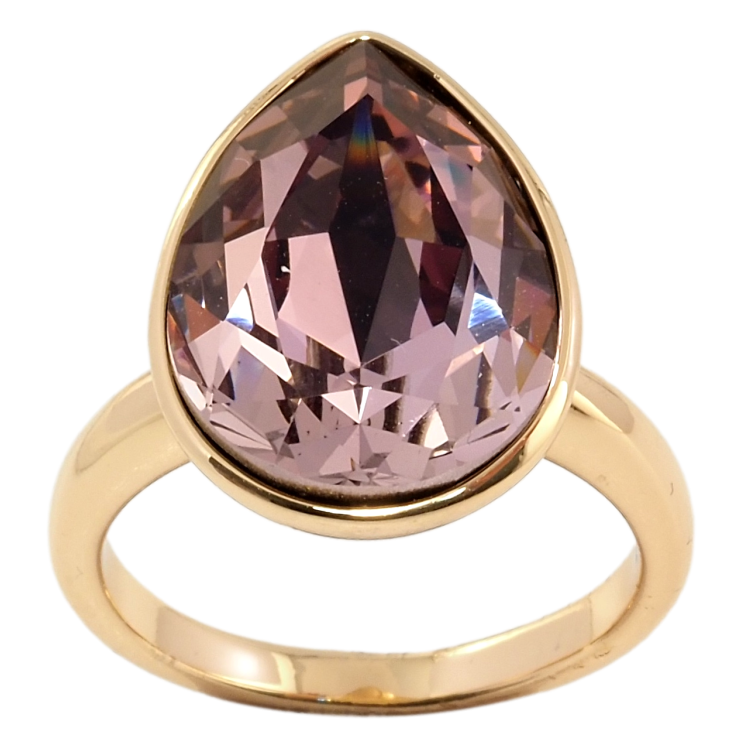 Кольцо Xuping цвет 18K с кристаллами Swarovski Кристалл капля Rose 19 х 14мм фото №2 Кольцо Xuping цвет 18K с кристаллами Swarovski Кристалл капля Rose 19 х 14мм фото №2