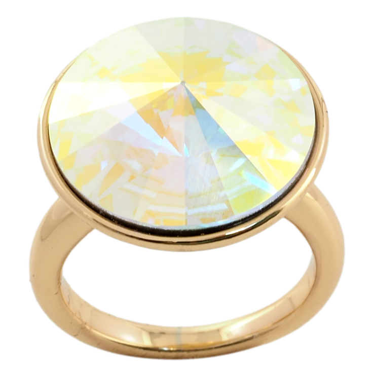 Каблучка Xuping колір 18K з кристалами Swarovski Райдужний конусний кристал ø 19мм фото №19