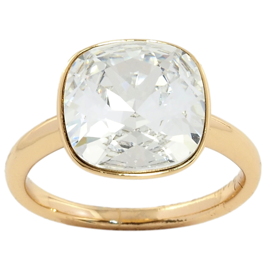 Каблучка Xuping колір 18K з кристалами Swarovski Гранений кристал Clear 13х13 фото №1 Каблучка Xuping колір 18K з кристалами Swarovski Гранений кристал Clear 13х13 фото №1
