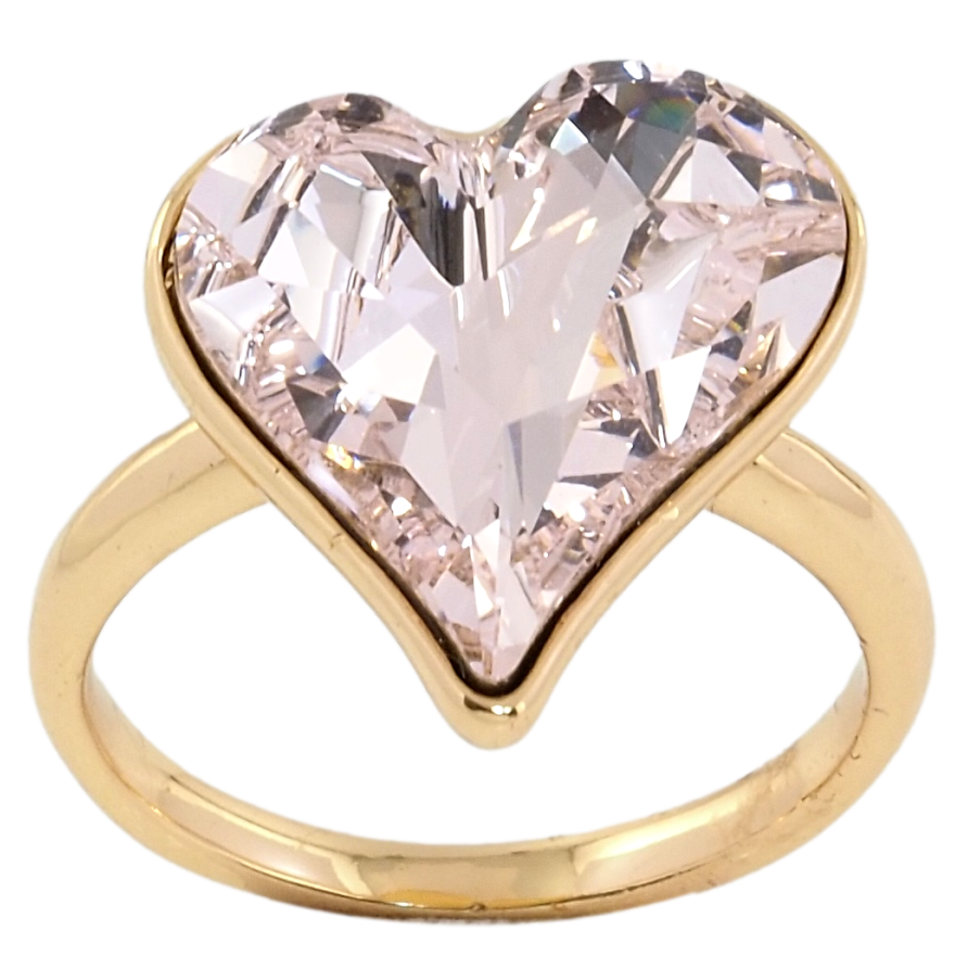 Каблучка Xuping колір 18K з кр-ми Swarovski Кристальне серце Light Rose фото №1