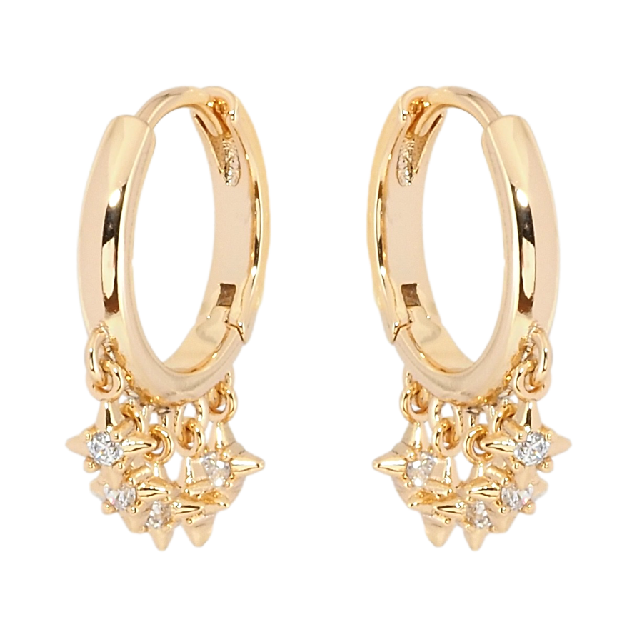 Серьги Xuping Позолота 18K подвески на колечках Звезды фото №1 Серьги Xuping Позолота 18K подвески на колечках Звезды фото №1