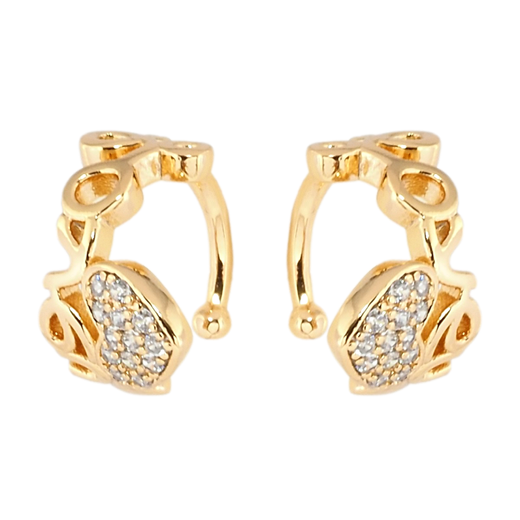 Серьги Xuping Позолота 18K каффы Love фото №4 Серьги Xuping Позолота 18K каффы Love фото №4