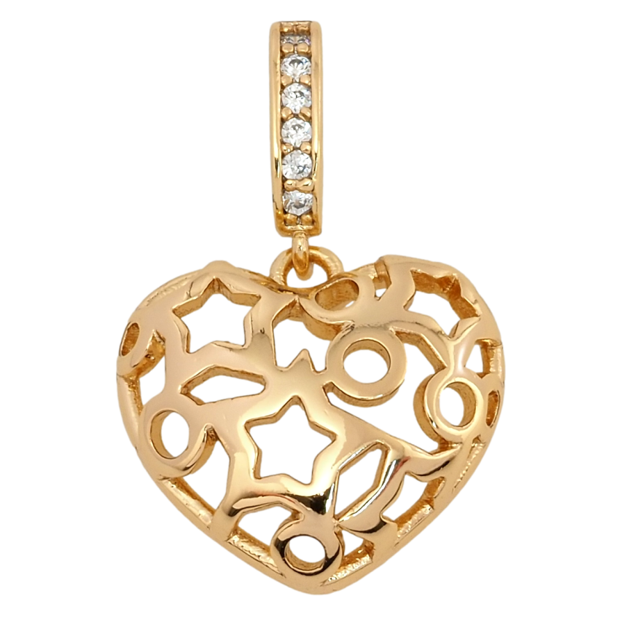 Кулон Xuping Позолота 18K Резное сердечко для цепочки до 2мм фото №1 Кулон Xuping Позолота 18K Резное сердечко для цепочки до 2мм фото №1