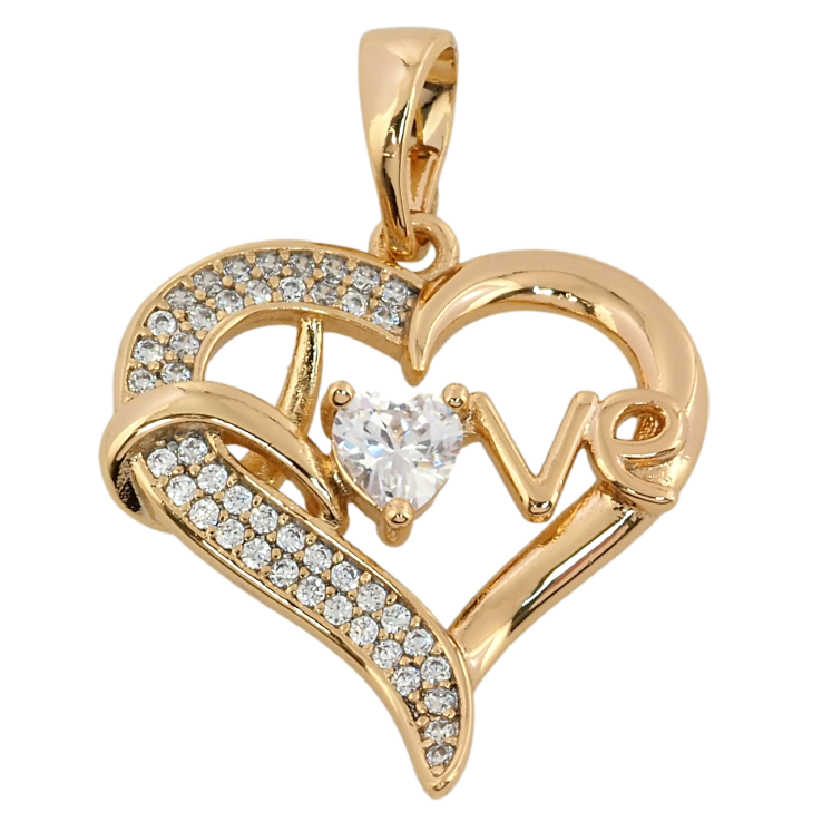 Кулон Xuping Позолота 18K Сердце с надписью Love для цепочки до 5мм фото №16 Кулон Xuping Позолота 18K Сердце с надписью Love для цепочки до 5мм фото №16