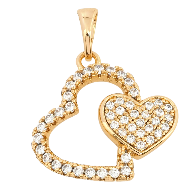 Кулон Xuping Позолота 18K Сердечки з цирконієм для ланцюжка до 5мм фото №9