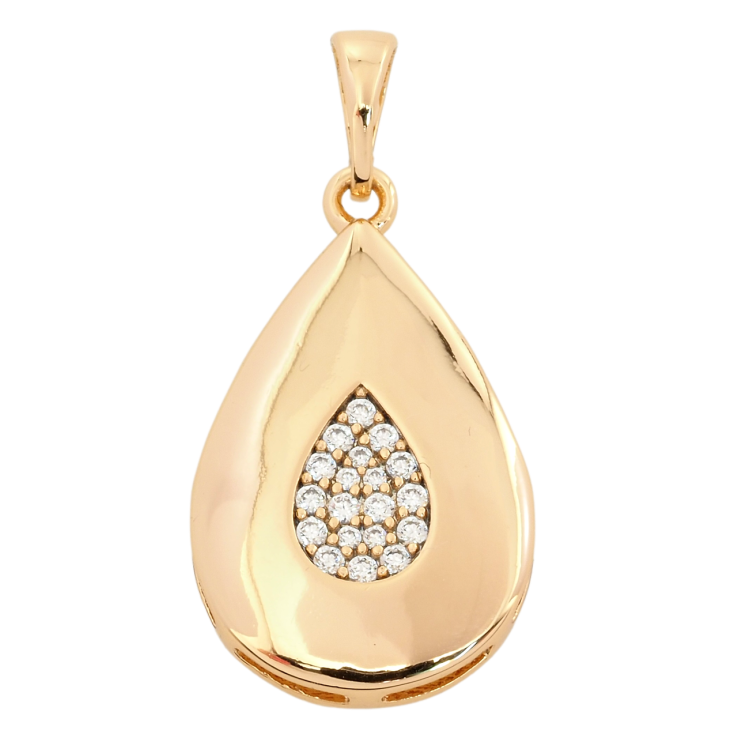 Кулон Xuping Позолота 18K Крапелька з цирконієм для ланцюжка до 5мм фото №8 Кулон Xuping Позолота 18K Крапелька з цирконієм для ланцюжка до 5мм фото №8