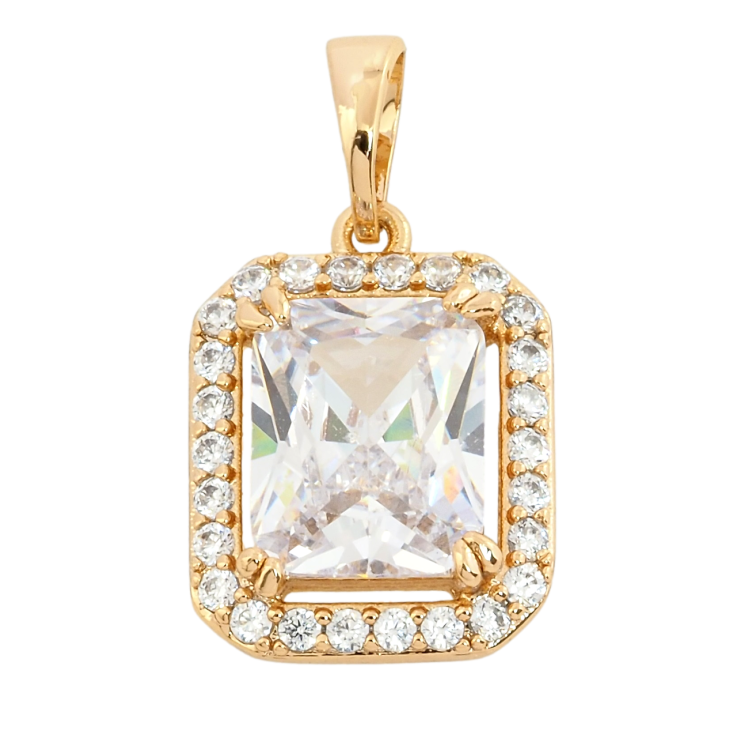 Кулон Xuping Позолота 18K Фианит в обрамлении циркония, 13х15мм для цепочки до 5мм фото №13 Кулон Xuping Позолота 18K Фианит в обрамлении циркония, 13х15мм для цепочки до 5мм фото №13