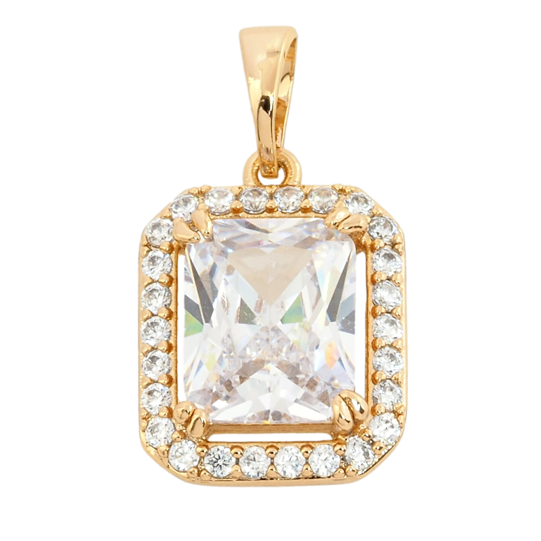 Кулон Xuping Позолота 18K Фианит в обрамлении циркония, 13х15мм для цепочки до 5мм фото №2