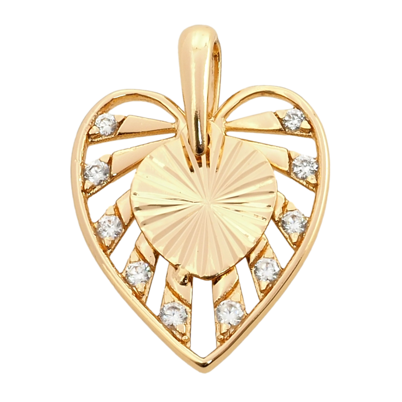 Кулон Xuping Позолота 18K Декоративне серце з цирконієм для ланцюжка до 3мм фото №2 Кулон Xuping Позолота 18K Декоративне серце з цирконієм для ланцюжка до 3мм фото №2