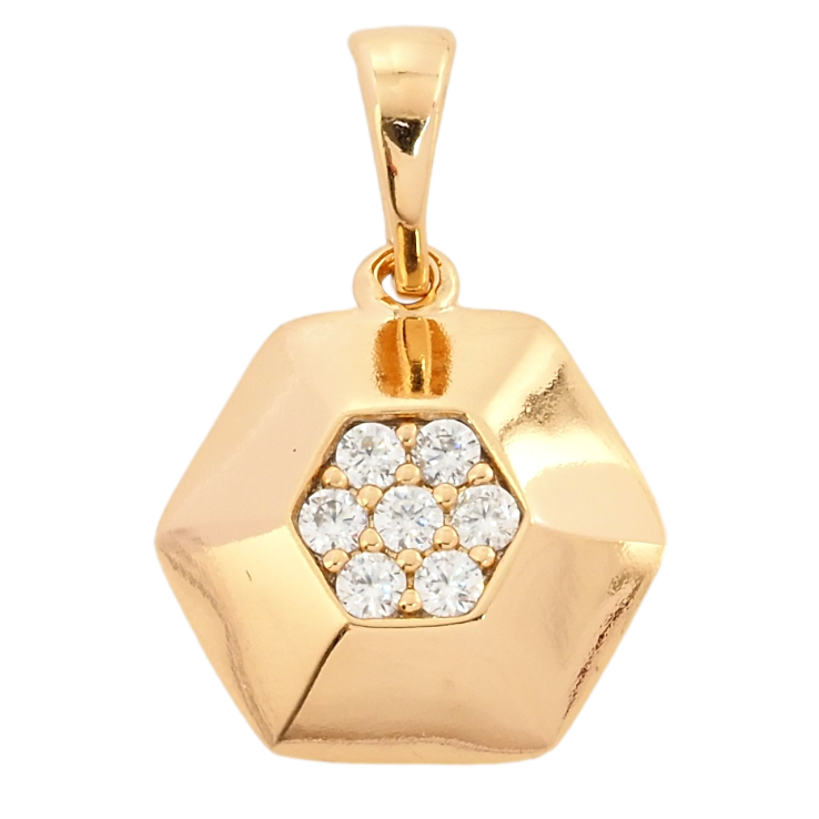 Кулон Xuping Позолота 18K Шестиугольник с цирконием для цепочки до 5мм фото №9 Кулон Xuping Позолота 18K Шестиугольник с цирконием для цепочки до 5мм фото №9