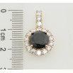 Кулон Xuping Позолота 18K Чорний фіаніт в обрамленні цирконію, ø 14мм для ланцюжка до 3мм. фото №2 Кулон Xuping Позолота 18K Чорний фіаніт в обрамленні цирконію, ø 14мм для ланцюжка до 3мм. фото №2