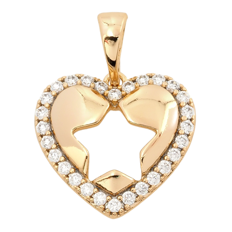 Кулон Xuping Позолота 18K Серце з візерунком зірка для ланцюжка до 5мм фото №11