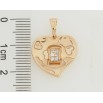 Кулон Xuping Позолота 18K Серце з візерунком та цирконієм для ланцюжка до 5мм фото №2 Кулон Xuping Позолота 18K Серце з візерунком та цирконієм для ланцюжка до 5мм фото №2