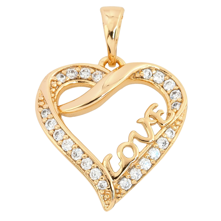 Кулон Xuping Позолота 18K Сердце Love с инкрустацией цирконием для цепочки до 5мм фото №21 Кулон Xuping Позолота 18K Сердце Love с инкрустацией цирконием для цепочки до 5мм фото №21