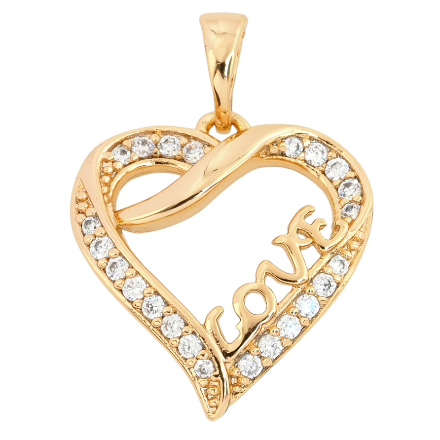 Кулон Xuping Позолота 18K Сердце Love с инкрустацией цирконием для цепочки до 5мм фото №1 Кулон Xuping Позолота 18K Сердце Love с инкрустацией цирконием для цепочки до 5мм фото №1