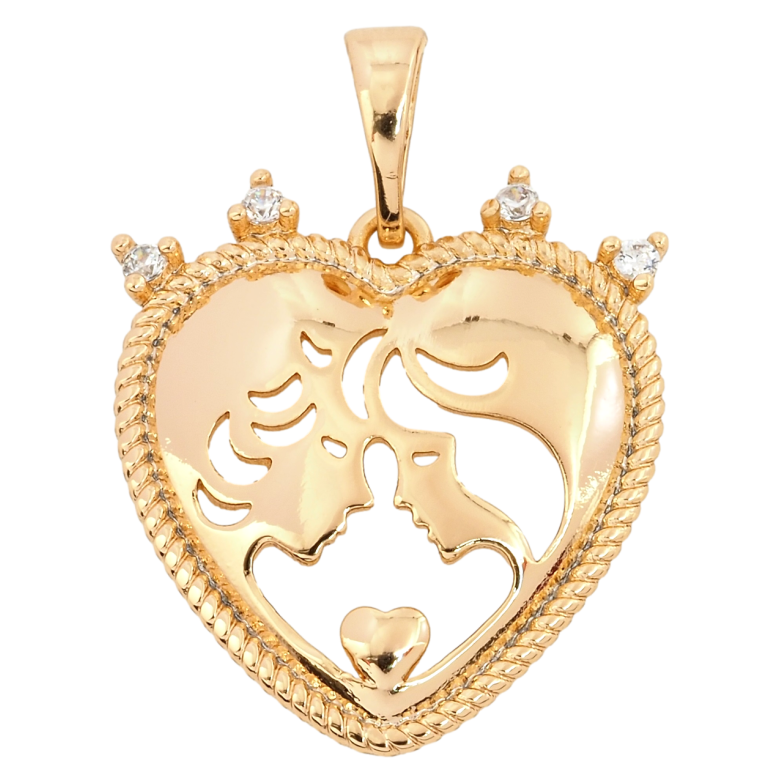 Кулон Xuping Позолота 18K Серце із закоханими для ланцюжка до 5мм фото №1 Кулон Xuping Позолота 18K Серце із закоханими для ланцюжка до 5мм фото №1