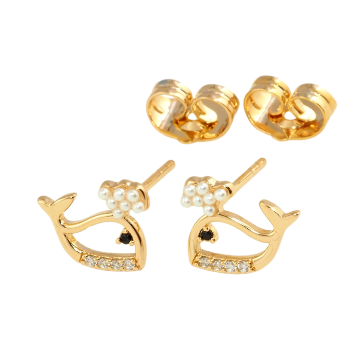 Серьги Xuping Позолота 18K пусеты Киты фото №7 Серьги Xuping Позолота 18K пусеты Киты фото №7