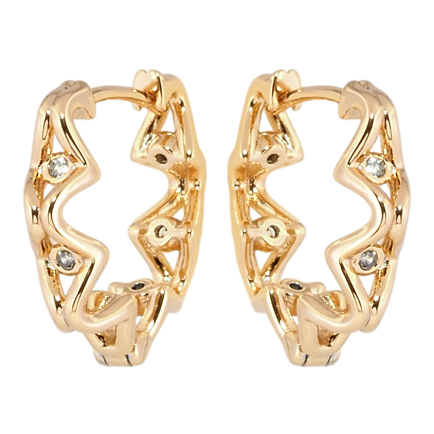 Серьги Xuping Позолота 18K колечки Декоративный узор с цирконием фото №1 Серьги Xuping Позолота 18K колечки Декоративный узор с цирконием фото №1