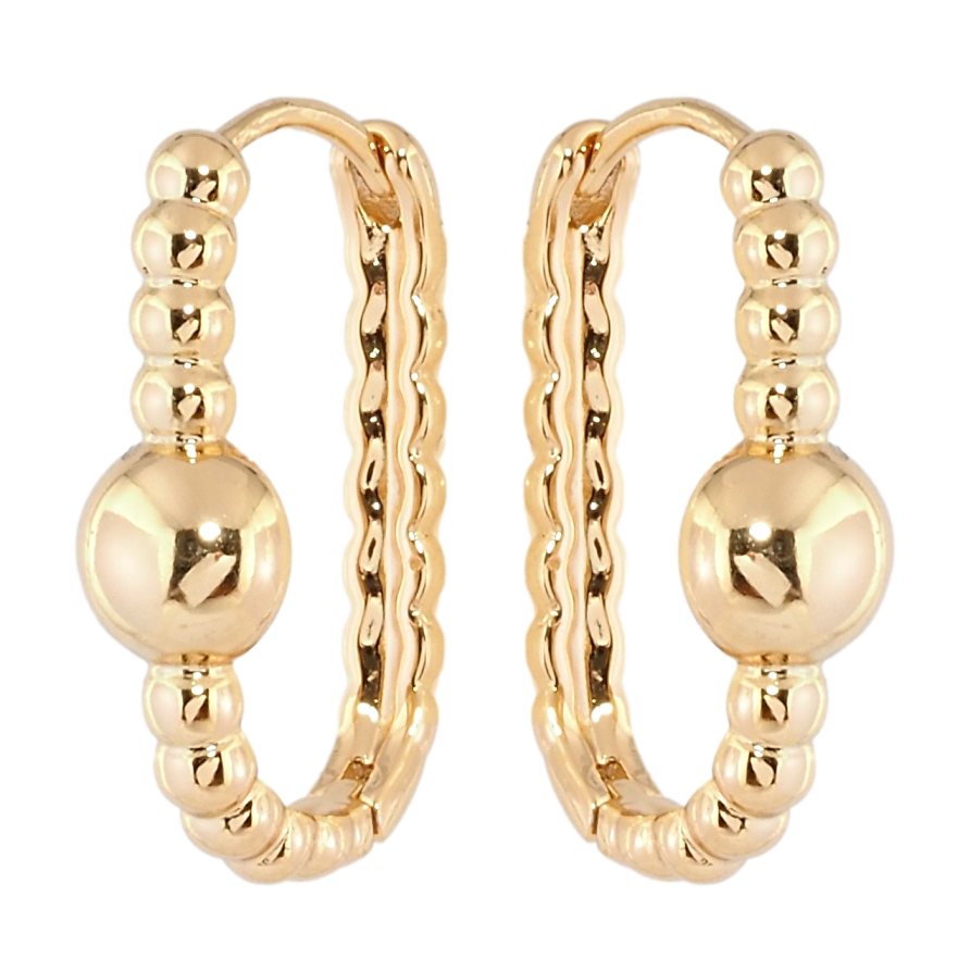 Сережки Xuping Позолота 18K колечка Візерунок з кульок фото №1 Сережки Xuping Позолота 18K колечка Візерунок з кульок фото №1