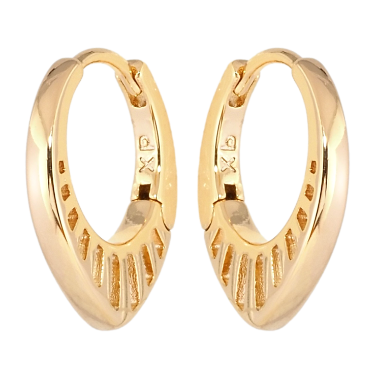 Сережки Xuping Позолота 18K колечка Бічний різьблений візерунок фото №19 Сережки Xuping Позолота 18K колечка Бічний різьблений візерунок фото №19