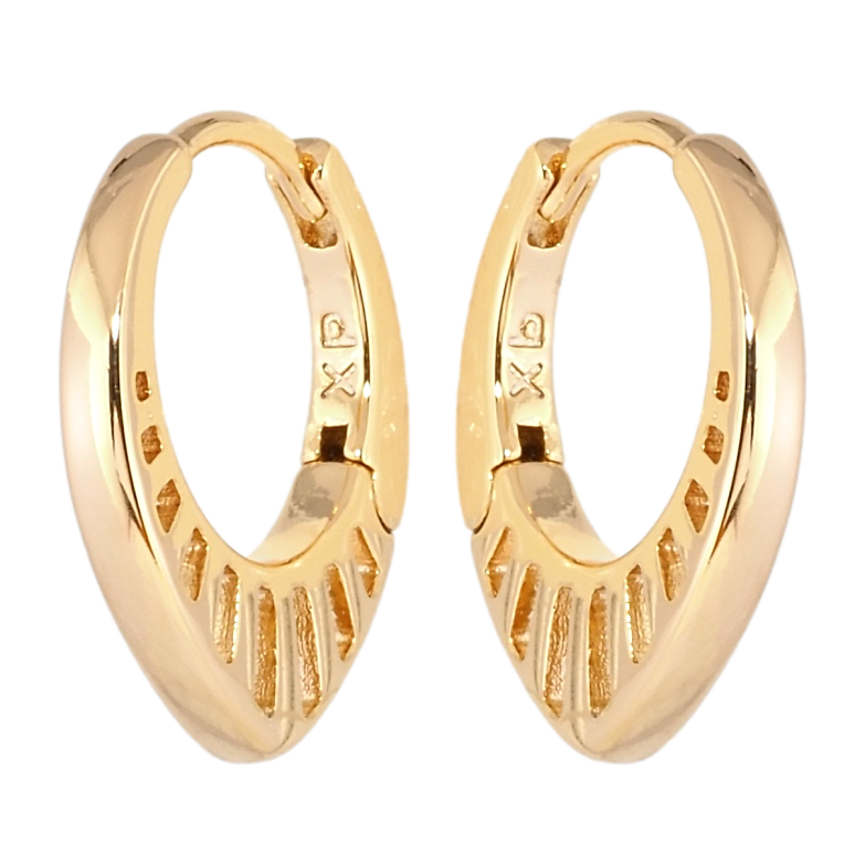 Сережки Xuping Позолота 18K колечка Бічний різьблений візерунок фото №11 Сережки Xuping Позолота 18K колечка Бічний різьблений візерунок фото №11