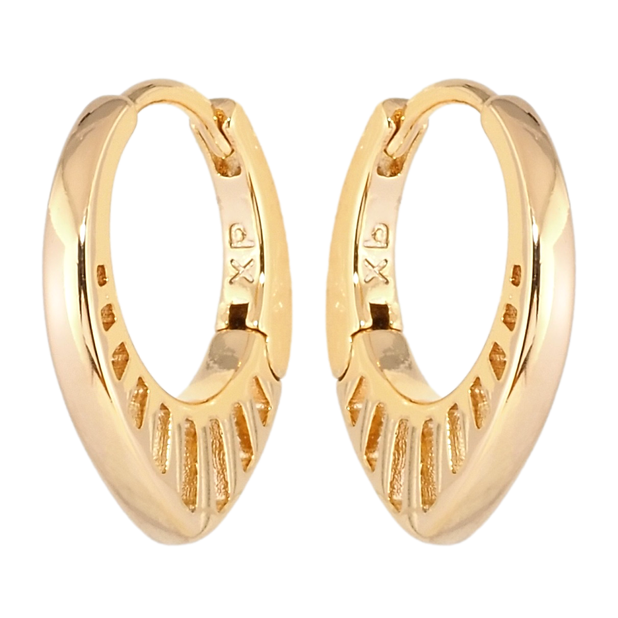 Сережки Xuping Позолота 18K колечка Бічний різьблений візерунок фото №1 Сережки Xuping Позолота 18K колечка Бічний різьблений візерунок фото №1