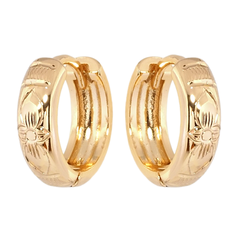 Сережки Xuping Позолота 18K колечка Квітковий візерунок фото №4 Сережки Xuping Позолота 18K колечка Квітковий візерунок фото №4