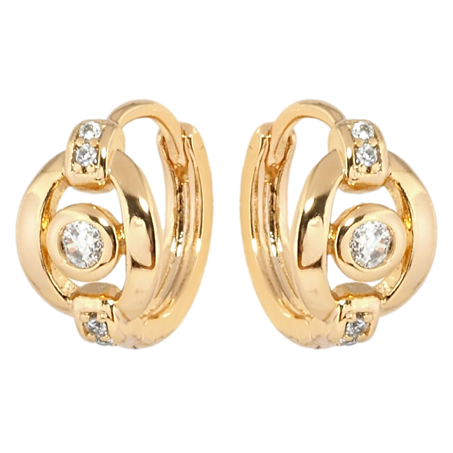 Сережки Xuping Позолота 18K колечка Декоративний візерунок з цирконієм фото №1 Сережки Xuping Позолота 18K колечка Декоративний візерунок з цирконієм фото №1