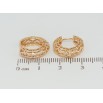 Серьги Xuping Позолота 18K колечки Объемные с резным узором и вставками циркония фото №2 Серьги Xuping Позолота 18K колечки Объемные с резным узором и вставками циркония фото №2