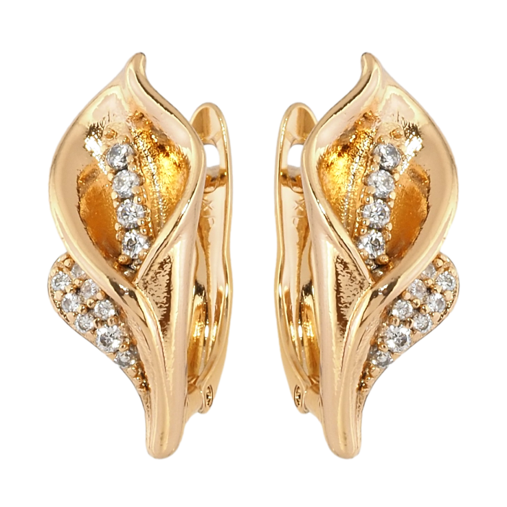Серьги Xuping Позолота 18K английский замок Каллы фото №8