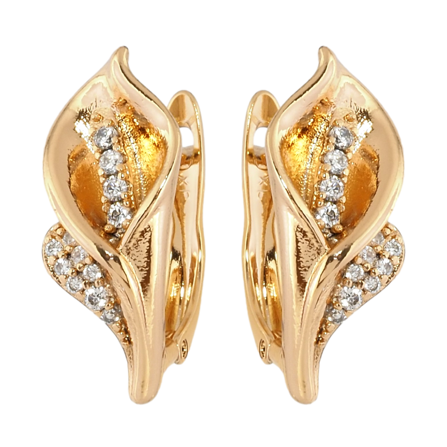 Серьги Xuping Позолота 18K английский замок Каллы фото №1 Серьги Xuping Позолота 18K английский замок Каллы фото №1