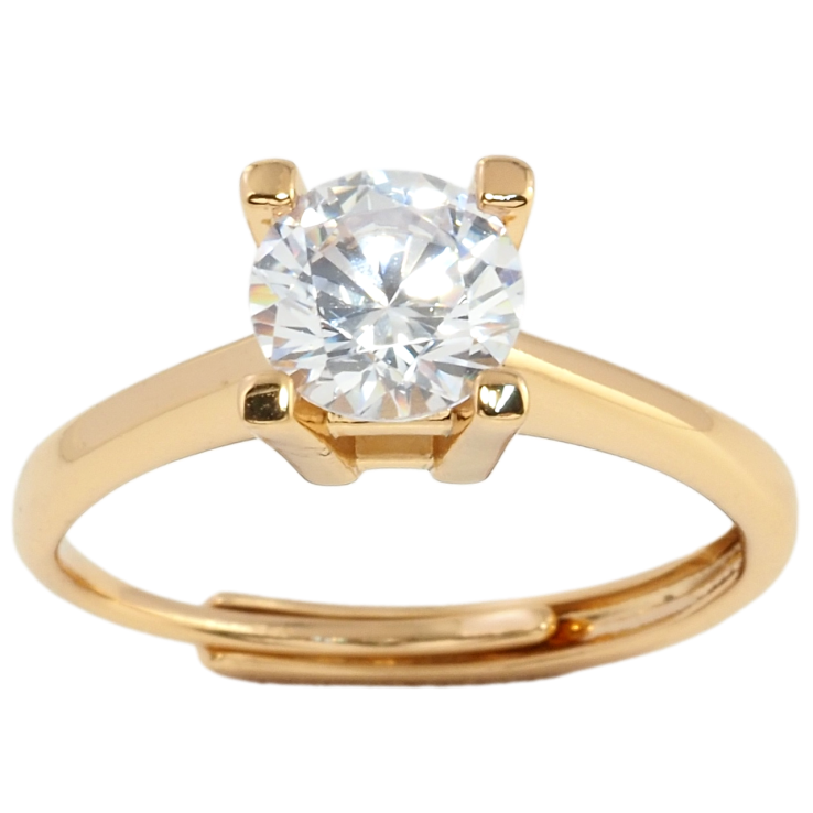 Каблучка Xuping Позолота 18K Фіаніт, ø 7мм фото №8 Каблучка Xuping Позолота 18K Фіаніт, ø 7мм фото №8