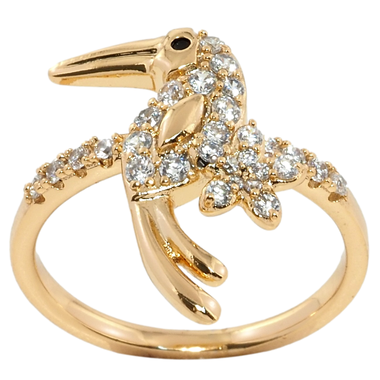 Каблучка Xuping Позолота 18K Птах інкрустація цирконієм фото №7 Каблучка Xuping Позолота 18K Птах інкрустація цирконієм фото №7