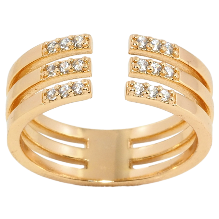Каблучка Xuping Позолота 18K Потрійна шинка з цирконієм фото №18 Каблучка Xuping Позолота 18K Потрійна шинка з цирконієм фото №18