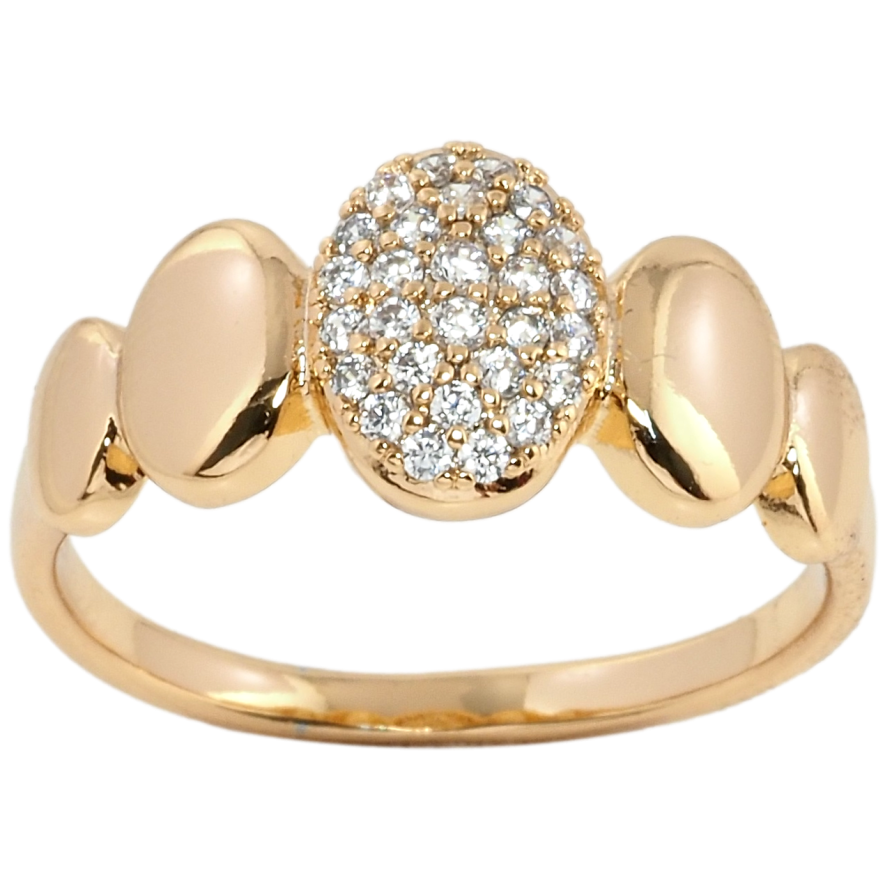 Кольцо Xuping Позолота 18K Овалы с цирконием фото №1 Кольцо Xuping Позолота 18K Овалы с цирконием фото №1