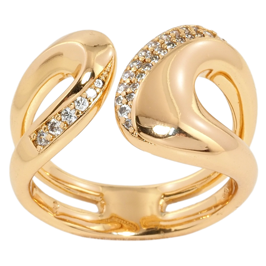 Кольцо Xuping Позолота 18K Абстрактный узор с цирконием фото №1