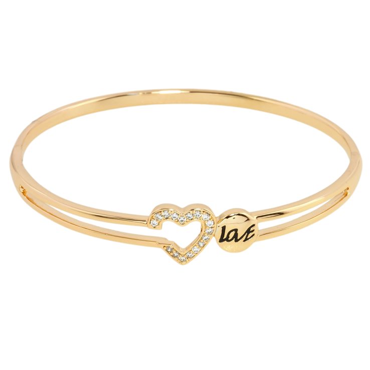 Браслет Xuping Позолота 18K Сердечко Love ø 5,7см фото №4 Браслет Xuping Позолота 18K Сердечко Love ø 5,7см фото №4