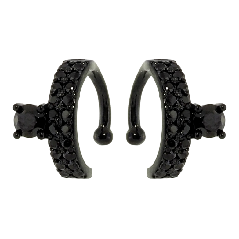 Серьги Xuping Позолота Black (черное золото) каффы Инкрустация черным цирконием фото №8 Серьги Xuping Позолота Black (черное золото) каффы Инкрустация черным цирконием фото №8