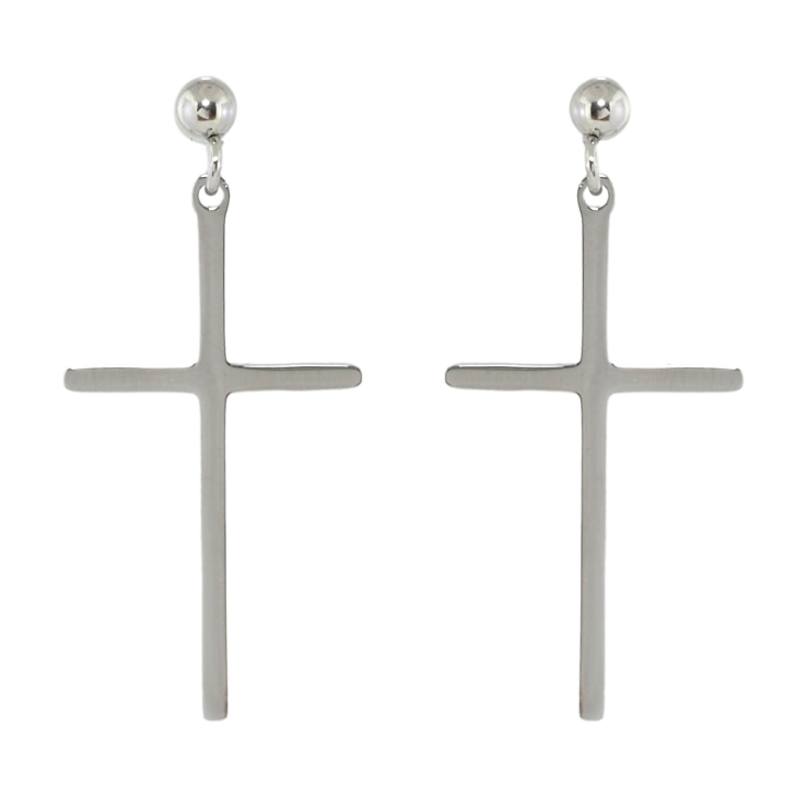 Серьги Xuping TTM Stainless Steel цвет Родий пусеты Подвески Крестики фото №2 Серьги Xuping TTM Stainless Steel цвет Родий пусеты Подвески Крестики фото №2