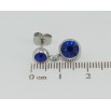 Сережки Xuping TTM Stainless Steel колір Родій пусети Підвіски з синіми кристалами ø 6мм та 8мм фото №2