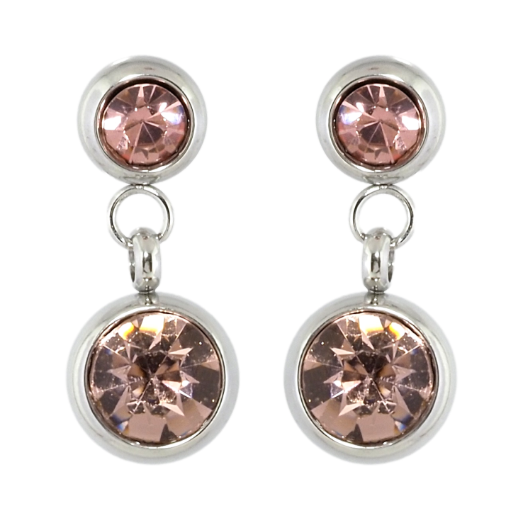 Серьги Xuping TTM Stainless Steel цвет Родий пусеты Подвески с розовыми кристаллами ø 6мм и 8мм фото №20 Серьги Xuping TTM Stainless Steel цвет Родий пусеты Подвески с розовыми кристаллами ø 6мм и 8мм фото №20